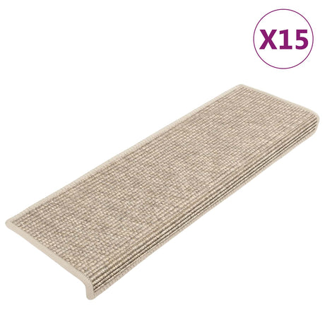 Vidaxx Stufenmatten 15 St. 65x21x4 cm hellbeige mit rechteckigem Rand