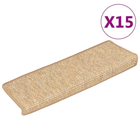 Vidaxx Stufenmatten 15 St. 65x21x4 cm hellbraun mit rechteckigem Rand