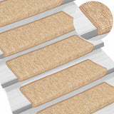 Vidaxx Stufenmatten 15 St. 65x21x4 cm hellbraun mit rechteckigem Rand