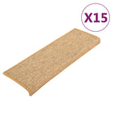 VidaXL Stufenmatten 15 Stk. 65x21x4 cm Sisal mit rechteckiger Kante