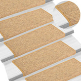 VidaXL Stufenmatten 15 Stk. 65x21x4 cm Sisal mit rechteckiger Kante