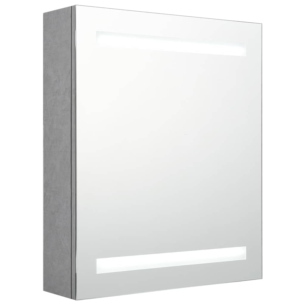 Vidaxl badkamerkast met spiegel en led 50x14x60 cm betongrijs