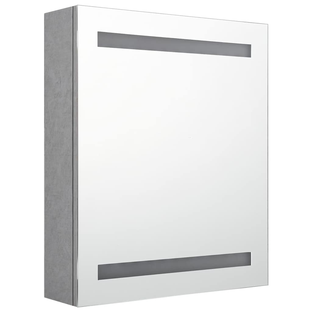 Vidaxl badkamerkast met spiegel en led 50x14x60 cm betongrijs