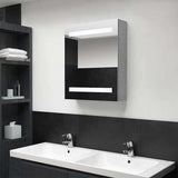Vidaxl badkamerkast met spiegel en led 50x14x60 cm betongrijs