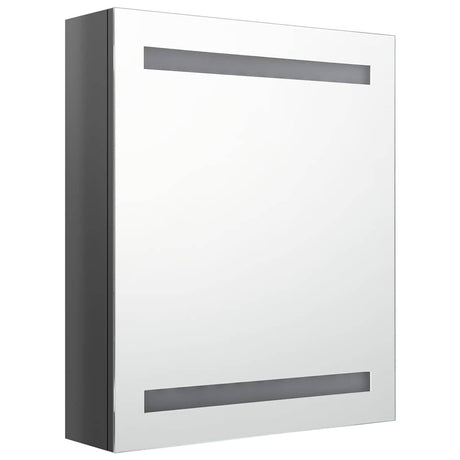 Vidaxl badkamerkast met spiegel led 50x14x60 cm glanzend grijs