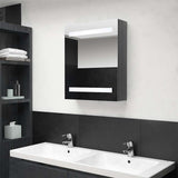 Vidaxl badkamerkast met spiegel led 50x14x60 cm glanzend grijs