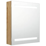 Vidaxl badkamerkast met spiegel en led 50x14x60 cm eikenkleurig