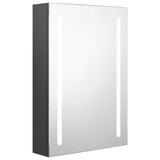 Vidaxl badkamerkast met spiegel en led 50x13x70 cm grijs