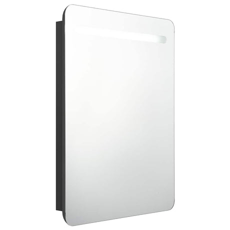 Vidaxl badkamerkast met spiegel en led 60x11x80 cm zwart