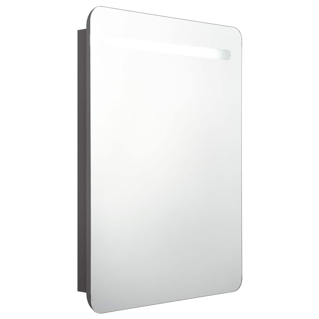 Vidaxl badkamerkast met spiegel en led 60x11x80 cm grijs