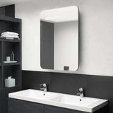 Vidaxl badkamerkast met spiegel en led 60x11x80 cm grijs