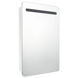 Vidaxl badkamerkast met spiegel en led 60x11x80 cm glanzend wit