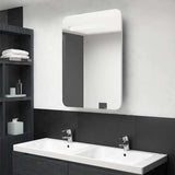 Vidaxl badkamerkast met spiegel en led 60x11x80 cm glanzend wit