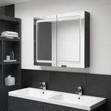 Vidaxl badkamerkast met spiegel en led 80x12x68 cm glanzend zwart