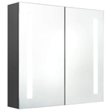 Vidaxl badkamerkast met spiegel en led 62x14x60 cm grijs