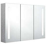 Vidaxl badkamerkast met spiegel en led 89x14x62 cm betongrijs