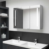 Vidaxl badkamerkast met spiegel en led 89x14x62 cm betongrijs