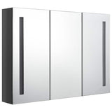 Vidaxl badkamerkast met spiegel en led 89x14x62 cm glanzend grijs