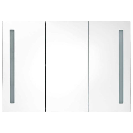 Vidaxl badkamerkast met spiegel en led 89x14x62 cm eikenkleurig