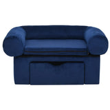 Vidaxxl Hundesofa mit Schublade 75x50x38 cm Plüsch blau