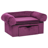 Vidaxxl Hundesofa mit Schublade 75x50x38 cm Plüsch Burgunderrot