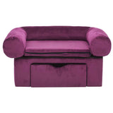 Vidaxxl Hundesofa mit Schublade 75x50x38 cm Plüsch Burgunderrot