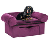 Vidaxxl Hundesofa mit Schublade 75x50x38 cm Plüsch Burgunderrot