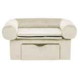 Vidaxxl Hundesofa mit Schublade 75x50x38 cm Plüsch creme