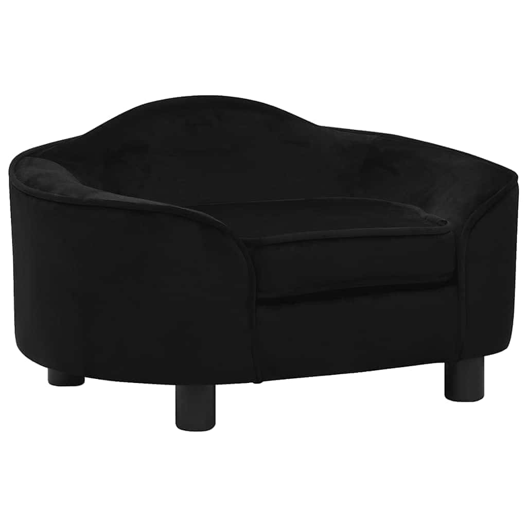 Vidaxxl Hundesofa 67x47x36 cm Plüsch schwarz