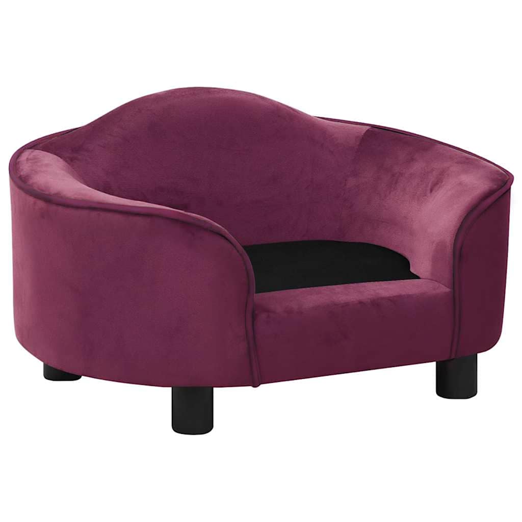 Vidaxxl Hundesofa 67x47x36 cm Plüsch Burgunderrot