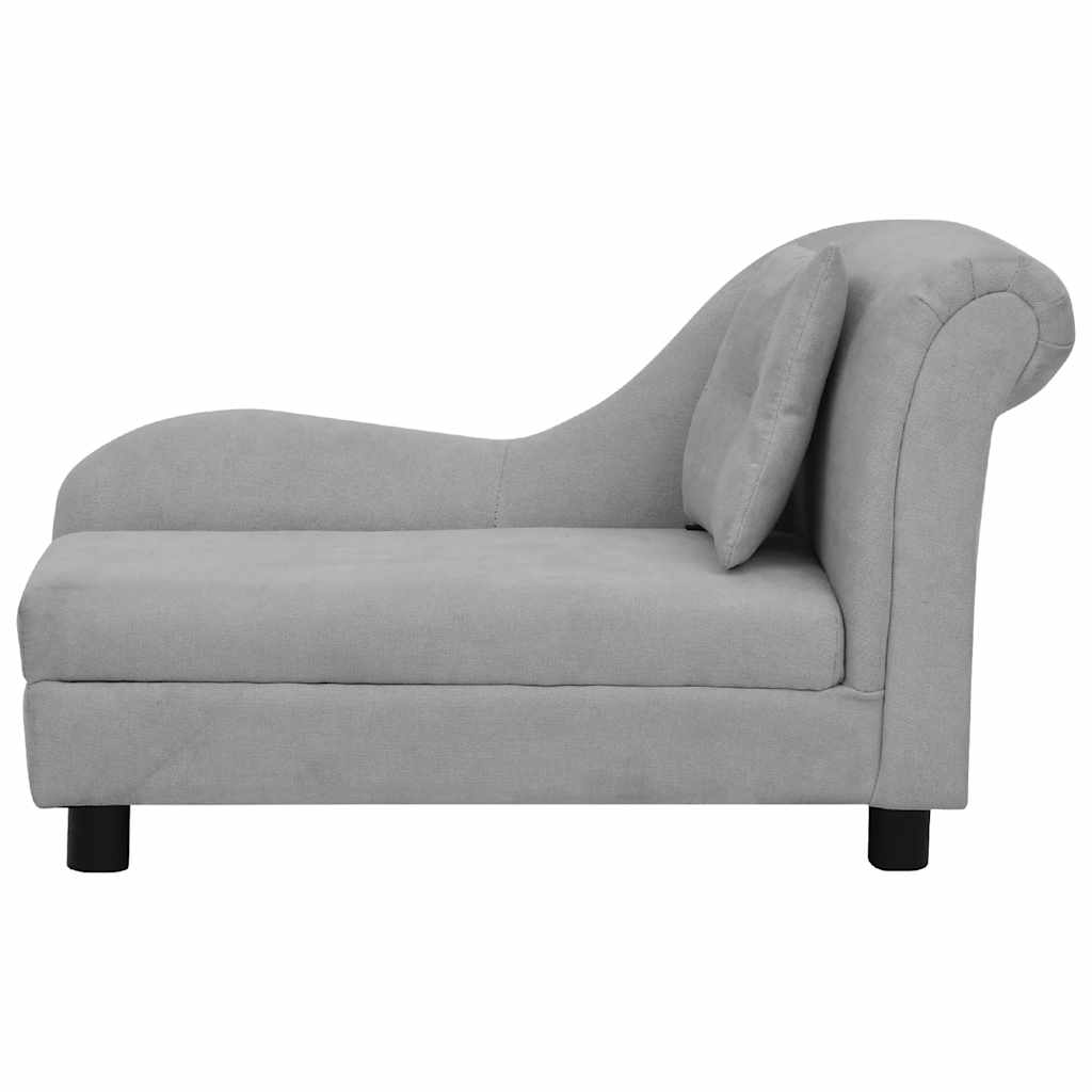 Vidaxxl Hundesofa mit Kissen 83x44x44 cm Plüsch grau