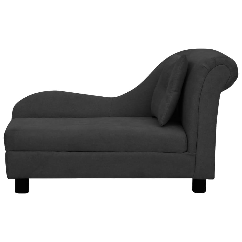Vidaxxl Hundesofa mit Kissen 83x44x44 cm Plüsch schwarz