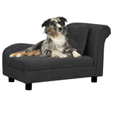 Vidaxxl Hundesofa mit Kissen 83x44x44 cm Plüsch schwarz