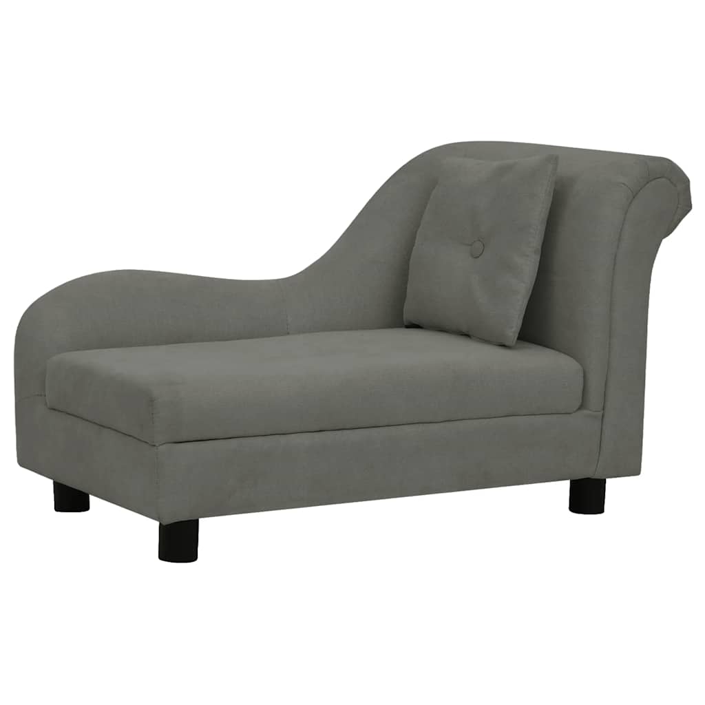 Vidaxxl Hundesofa mit Kissen 83x44x44 cm Plüsch dunkelgrau