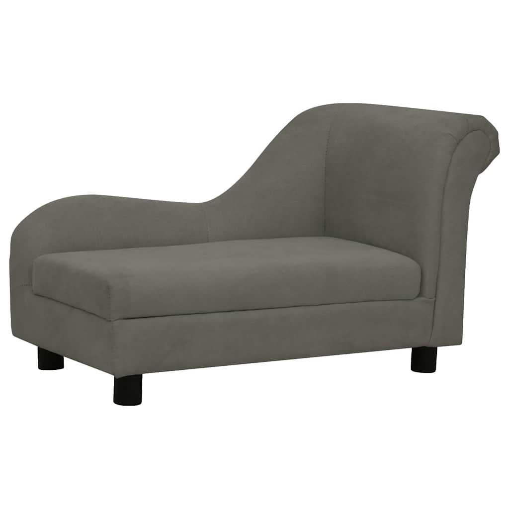 Vidaxxl Hundesofa mit Kissen 83x44x44 cm Plüsch dunkelgrau