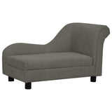 Vidaxxl Hundesofa mit Kissen 83x44x44 cm Plüsch dunkelgrau