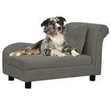 Vidaxxl Hundesofa mit Kissen 83x44x44 cm Plüsch dunkelgrau