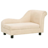 Vidaxxl Hundesofa mit Kissen 83x44x44 cm Plüsch creme