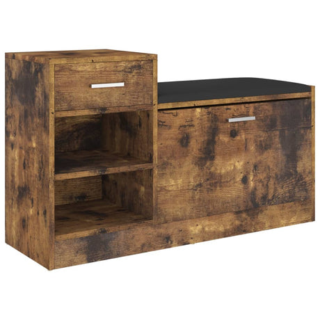 Vidaxl -Schuhsofa 94.5x31x57 cm verarbeiteter Holzgeräuchchen -Eichefarbe