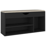 VIDAXL -Schuhbank mit Kissen 104x30x49 cm professioniertes Holzschwarz