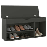 Vidaxl -Schuhsofa mit Kissen 104x30x49 cm verarbeitetes Holzgrau