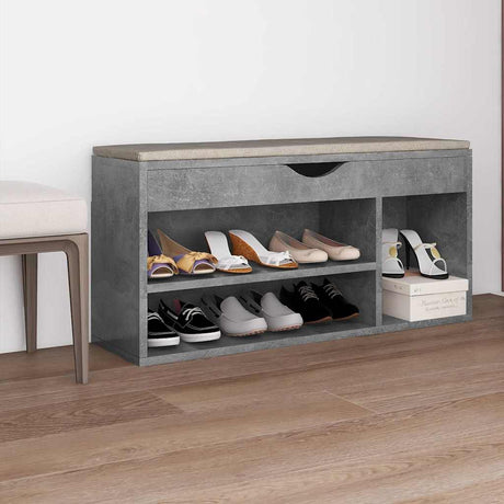 Vidaxl Schuhbank mit Kissen 104x30x49 cm verarbeiteter Holzbetonpreis