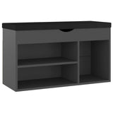 Vidaxl -Schuhsofa mit Kissen 80x30x47 cm verarbeitetes Holzgrau