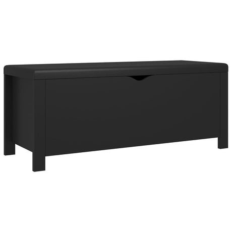 Vidaxl opbergbox met kussen 105x40x45 cm bewerkt hout zwart
