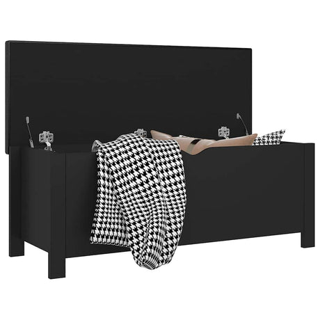 Vidaxl opbergbox met kussen 105x40x45 cm bewerkt hout zwart