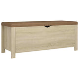 Vidaxl opbergbox met kussen 105x40x45cm bewerkt hout sonoma eikenkleur