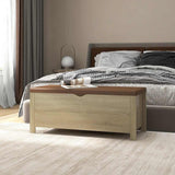 Vidaxl opbergbox met kussen 105x40x45cm bewerkt hout sonoma eikenkleur