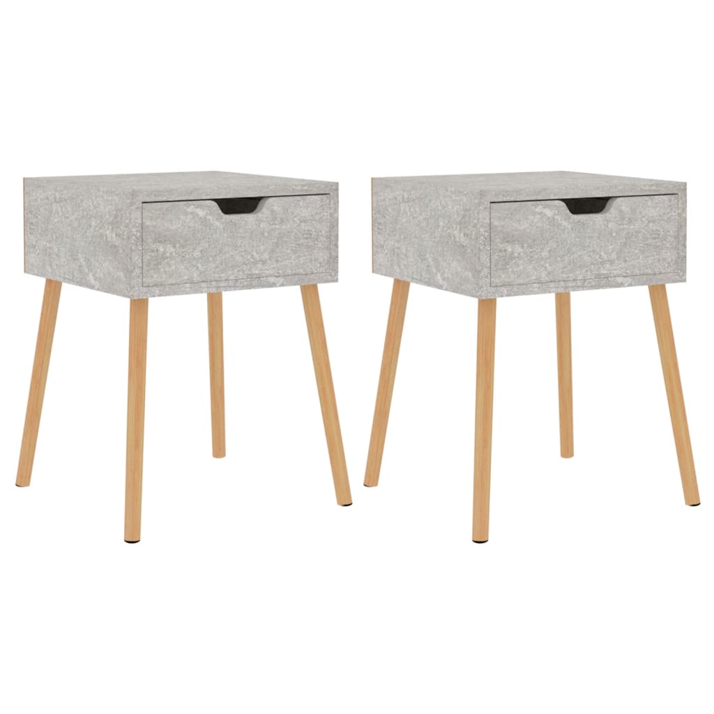 Vidaxl nachtkastjes 2 st 40x40x56 cm bewerkt hout betongrijs