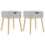 Vidaxl nachtkastjes 2 st 40x40x56 cm bewerkt hout betongrijs