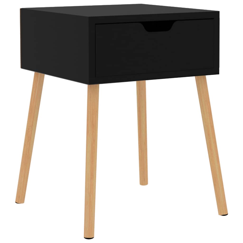 Vidaxl nachtkastje 40x40x56 cm bewerkt hout hoogglans zwart